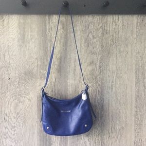Longchamp Quadri Royal Blue Leather Crossbody Bag